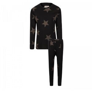 NUNUNU, Stars Print Loungewear Suit in Black Size: 18-24 mth (92 cm)